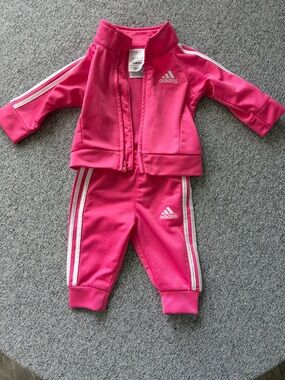 3M baby girl adidas jacket and pant jogger set